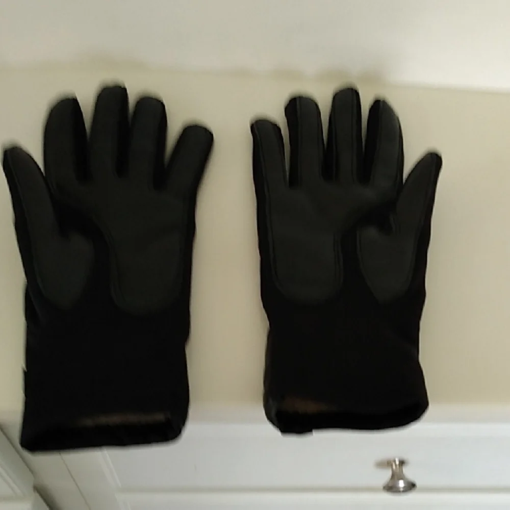 Womens Black Lined Stretch Gloves